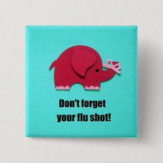 Badge Carré 5 Cm N'oubliez pas votre vaccin contre la grippe !