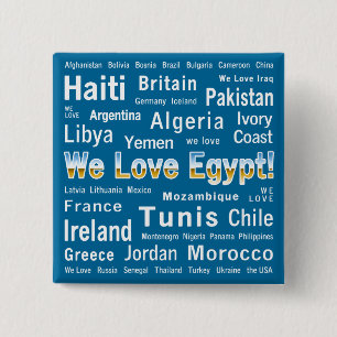 Badge Carré 5 Cm Nous aimons l'Egypte, et autres