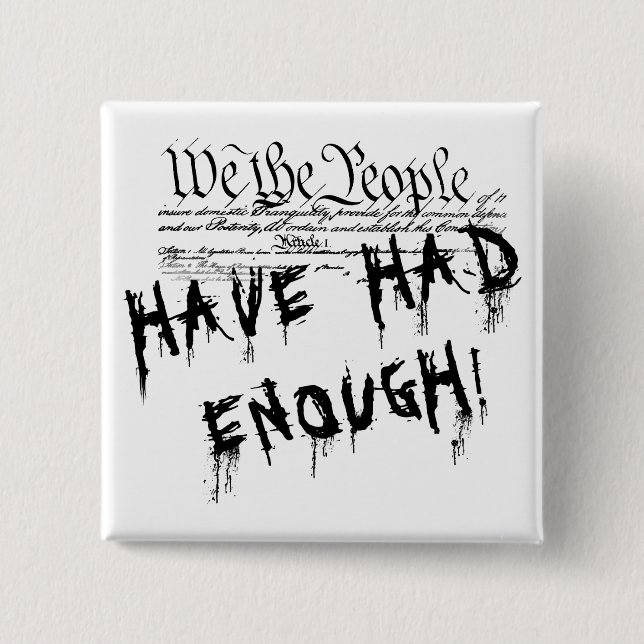 Badge Carré 5 Cm Nous le peuple ! !. Bouton de protestation politiq (Devant)