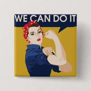 Badge Carré 5 Cm Nous pouvons le faire