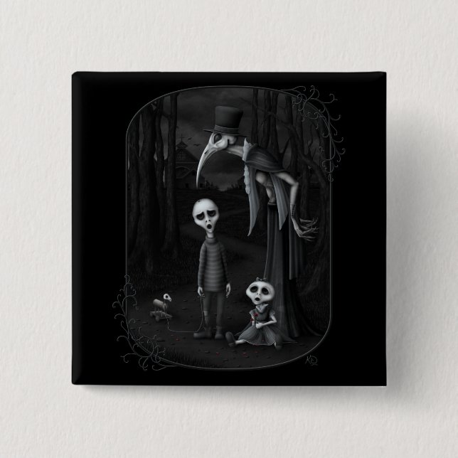 Badge Carré 5 Cm Nous tous tombons vers le bas (Devant)