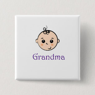 Badge Carré 5 Cm Nouveau bébé et grand-mère