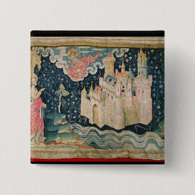 Badge Carré 5 Cm Nouveau Jérusalem (Devant)