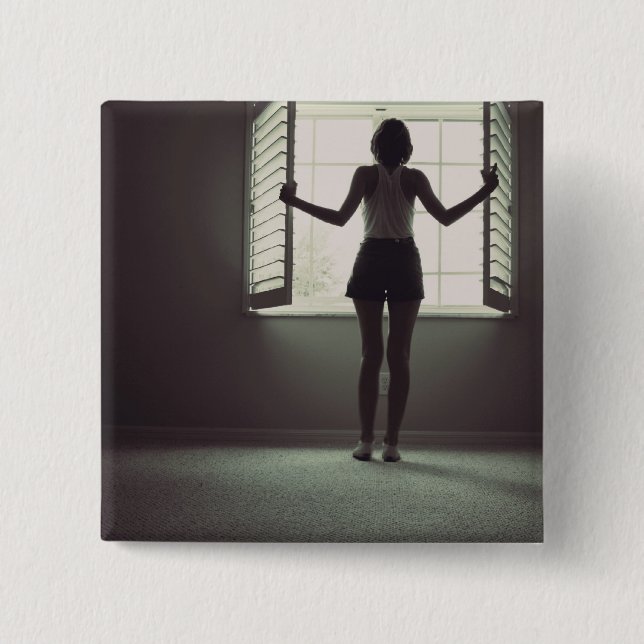 Badge Carré 5 Cm Nouveau jour (Devant)