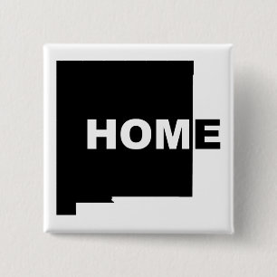 Badge Carré 5 Cm Nouveau-Mexique Accueil Loin de l'étatique Bouton 