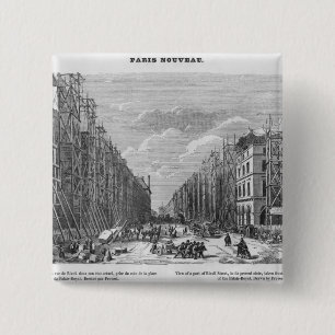 Badge Carré 5 Cm Nouveau Paris, vue d'une pièce de rue de Rivoli