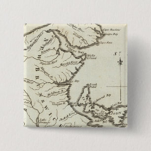 Badge Carré 5 Cm Nouvelle carte de la Nouvelle-Écosse, Nouveau-Brun