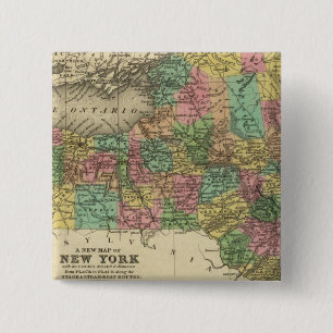 Badge Carré 5 Cm Nouvelle Carte De New York