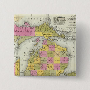Badge Carré 5 Cm Nouvelle Carte Du Michigan 2
