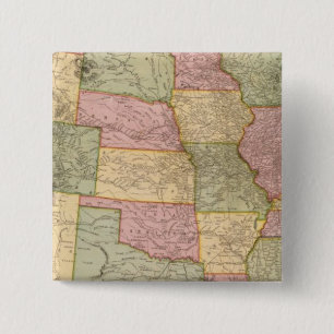 Badge Carré 5 Cm Nouvelle carte ferroviaire des États-Unis