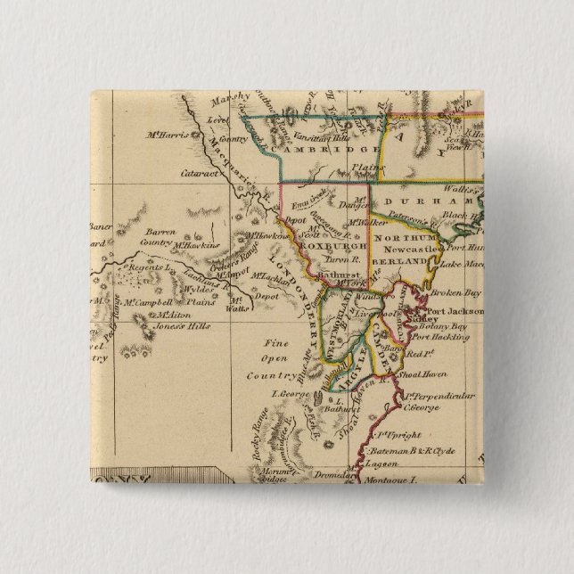 Badge Carré 5 Cm Nouvelle-Galles du Sud (Devant)