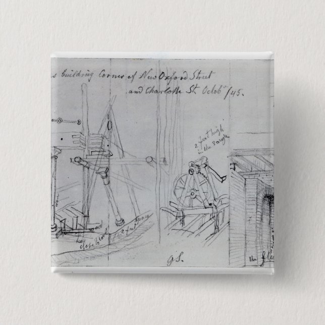 Badge Carré 5 Cm Nouvelles maisons de construction (Devant)