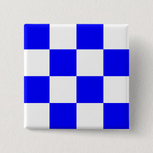 Badge Carré 5 Cm NOVEMBER Blue White Checkered Square