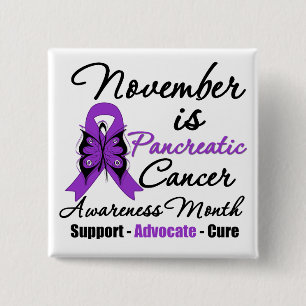 Badge Carré 5 Cm Novembre est le mois v2 de conscience de Cancer