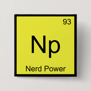 Badge Carré 5 Cm Np - Symbole de l'élément de chimie de puissance N