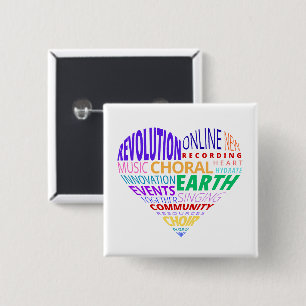 Badge Carré 5 Cm Nuage de mots du Chœur de la Terre