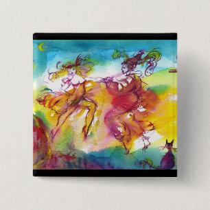 Badge Carré 5 Cm NUIT DU CARNAVAL / Mascarade vénitienne, Musique d