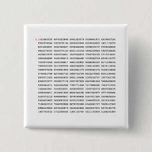 Badge Carré 5 Cm Numéro Pi 1000 Premiers Chiffres   Symbole mathéma