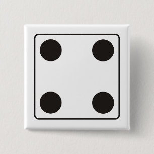 Badge Carré 5 Cm Numéros DICE de pips 4 + votre backgr.