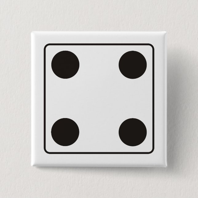 Badge Carré 5 Cm Numéros DICE de pips 4 + votre backgr. (Devant)