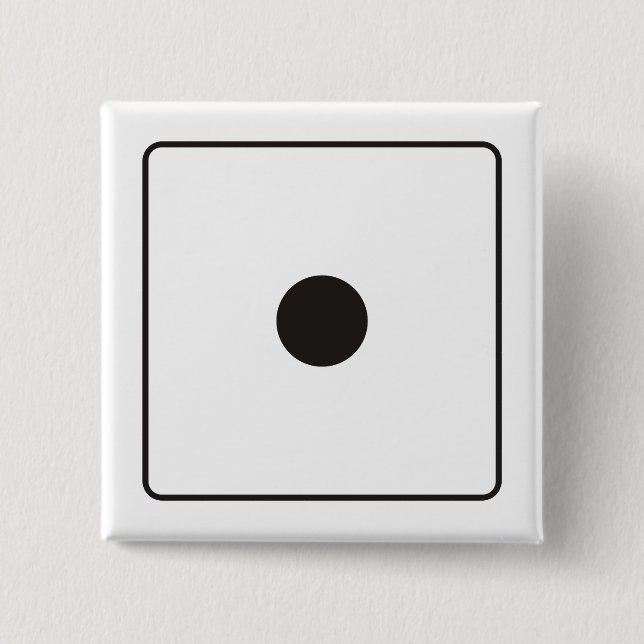Badge Carré 5 Cm Numéros DICE des pips 1 + votre backgr. (Devant)