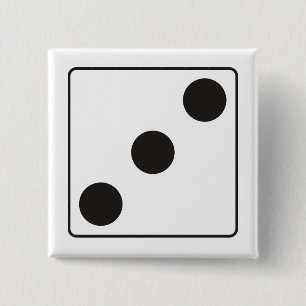 Badge Carré 5 Cm Numéros DICE des pips 3 + votre backgr.