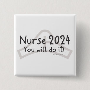 Badge Carré 5 Cm Nurse 2024 - J'ai réussi !