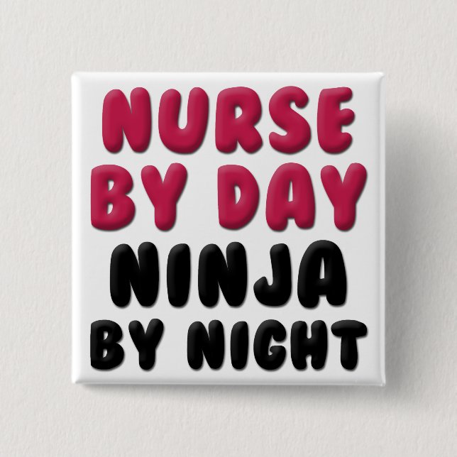 Badge Carré 5 Cm Nurse Ninja Cute Dit (Devant)