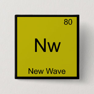 Badge Carré 5 Cm Nw - Nouvelle Vague Tee Symbole d'Élément de Chimi