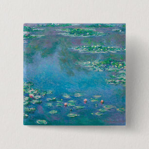 Badge Carré 5 Cm Nymphéas par Claude Monet Peinture d'art fin