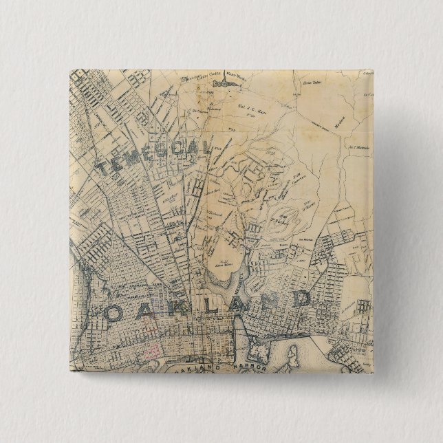 Badge Carré 5 Cm Oakland, Berkeley, Alameda (Devant)