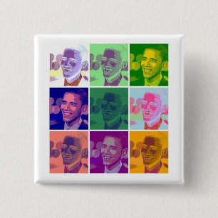Badge Carré 5 Cm obama