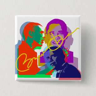 Badge Carré 5 Cm Obama