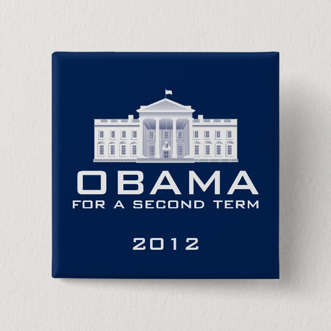 Badge Carré 5 Cm Obama 2012 (Devant)