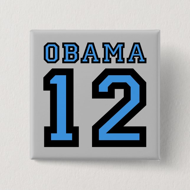 Badge Carré 5 Cm Obama 2012 (Devant)