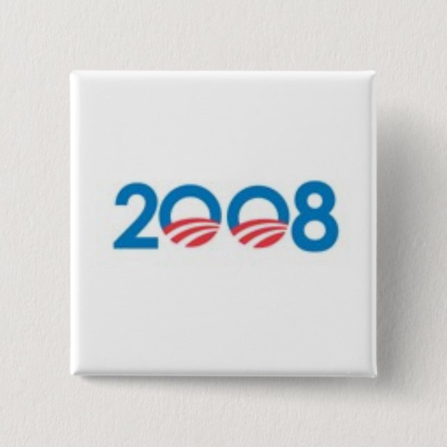 BADGE CARRÉ 5 CM OBAMA BIDEN '08 (Devant)