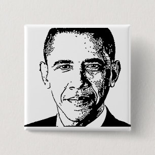 Badge Carré 5 Cm Obama, bouton 2012