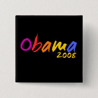 Badge Carré 5 Cm Obama coloré frais 2008 boutons