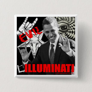 Badge Carré 5 Cm Obama - Illuminati