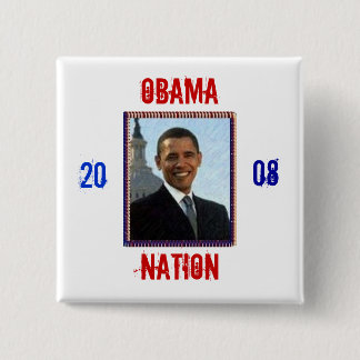 Badge Carré 5 Cm Obama, nation,