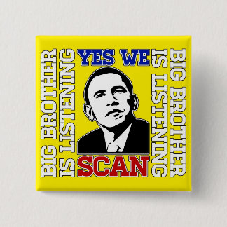 Badge Carré 5 Cm Obama oui nous bouton de balayage