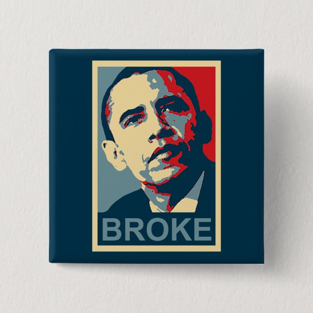 Badge Carré 5 Cm Obama : S'est cassé (Devant)