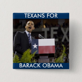 Badge Carré 5 Cm Obama_texas, BARACK OBAMA, TEXANS POUR