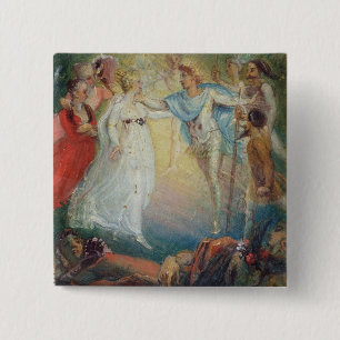 Badge Carré 5 Cm Oberon et Titania 'd'une songe d'une nuit d'été
