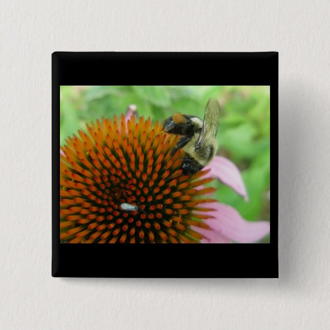 Badge Carré 5 Cm Objets d'abeilles du décorateur et du charpentier  (Devant)