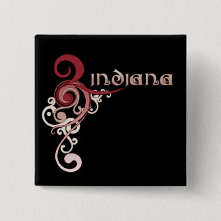 Badge Carré 5 Cm Obscurité bouclée rose de bouton de l'Indiana de