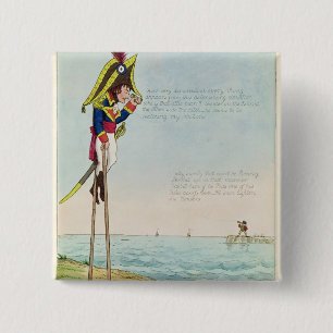 Badge Carré 5 Cm Observations sur des échasses