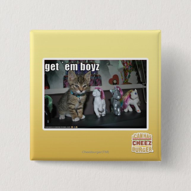 Badge Carré 5 Cm Obtenez le boyz de fin de support (Devant)