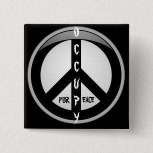 BADGE CARRÉ 5 CM OCCUPER POUR LA PAIX