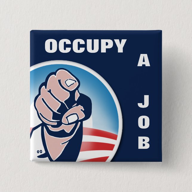Badge Carré 5 Cm Occupez un travail (Devant)